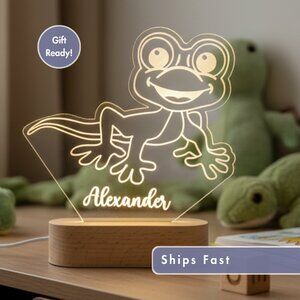 Lizard Custom Name Light • Personalized LED Cloud Decor • Baby Gift